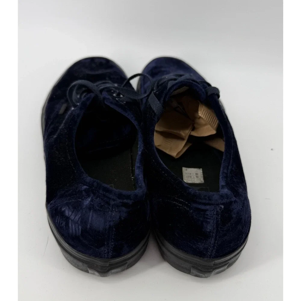 Vans Authentic Navy Blue Crushed Velvet Low Top Sneakers Mens 9.5 721454